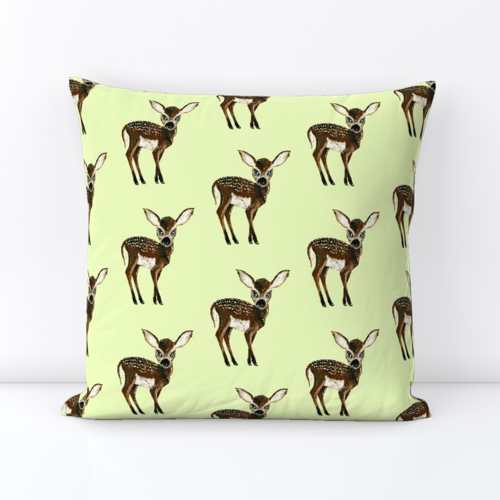 Fawn on pale green