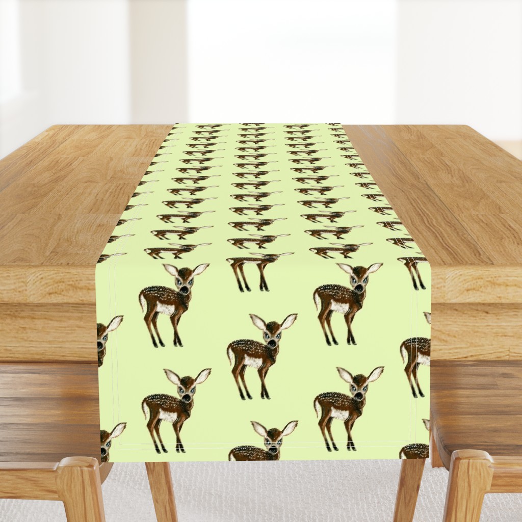 Fawn on pale green