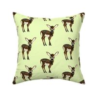 Fawn on pale green