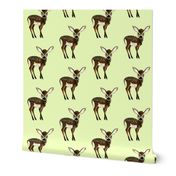 Fawn on pale green