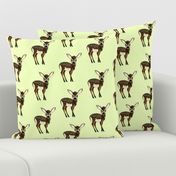 Fawn on pale green