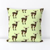 Fawn on pale green
