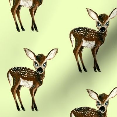 Fawn on pale green