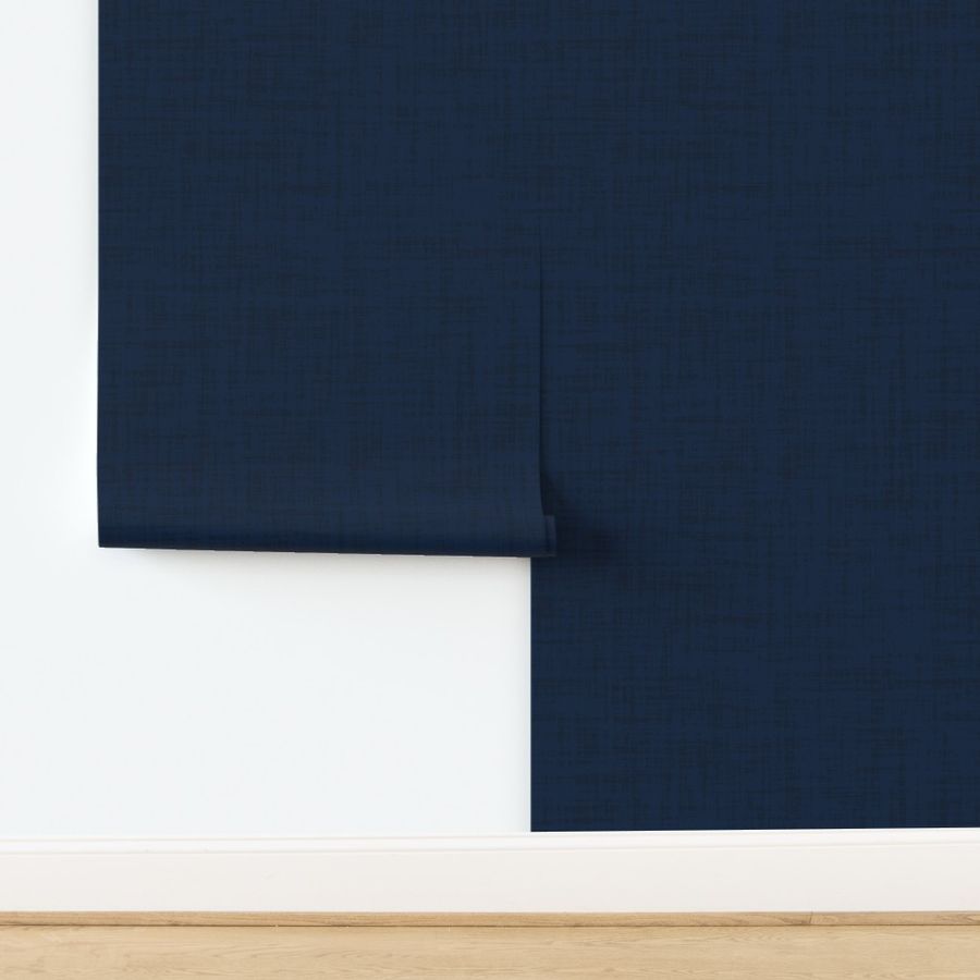 Subtle Linen Texture in Notre Dame Navy Blue for Classic Dorm Room Decor