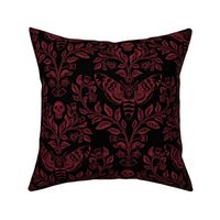 Death Head Damask - Black and Red - Medium