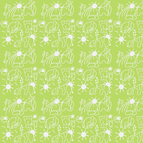 You Are My Sunshine Elephants in Green and White