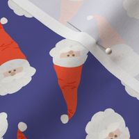 Modern Ditsy Santa Purple Navy Christmas Minimalist Fabric-8'x8'