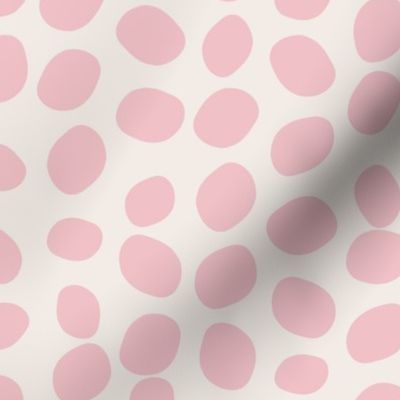 Pattern BC 0073 F - Cute Nursery Light Pink Ivory White Asymmetrical Dots