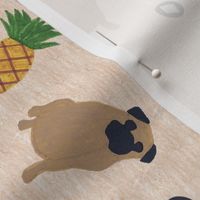 Primitive Pug and pineapple - ditsy