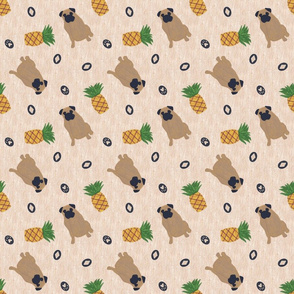 Primitive Pug and pineapple - ditsy