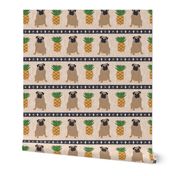 Primitive Pug and pineapple - large border width