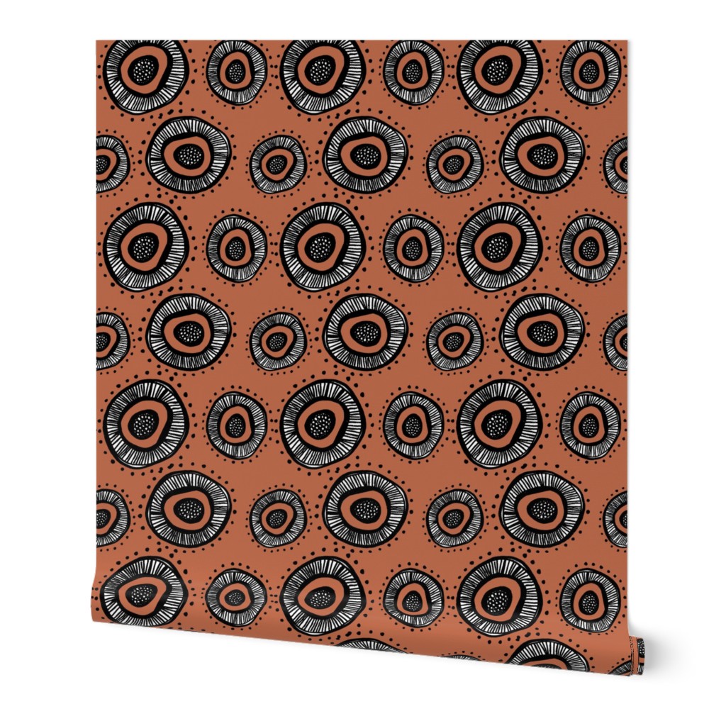 Mid-Century Modern-Inspired Geometric Blobs in Terracotta