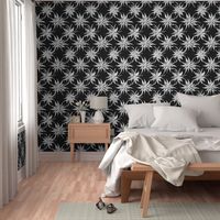 Black and White Floral Starburst Design