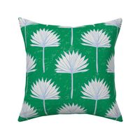 (M) Fan Palm blue kelly green - beach house preppy coastal - medium