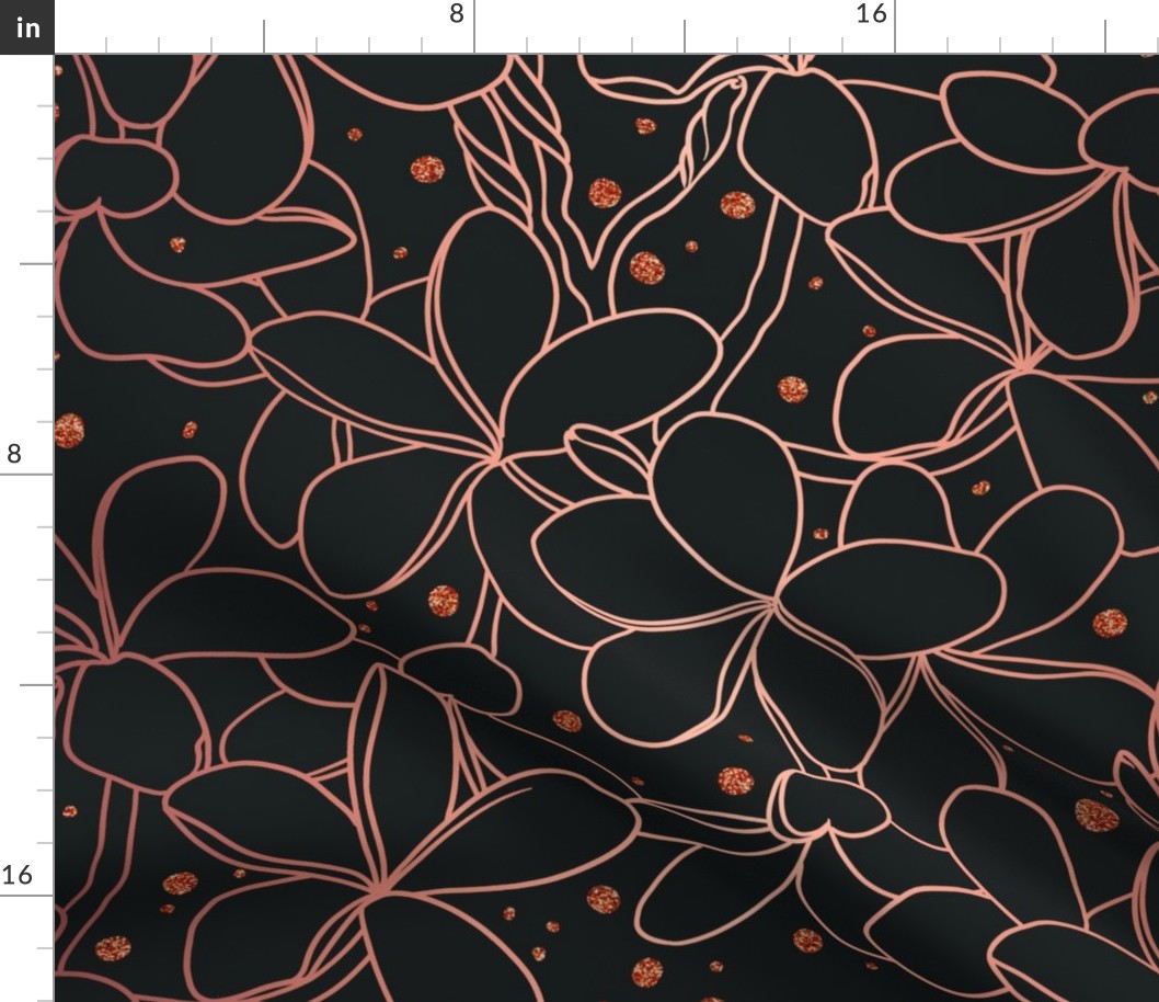 Copper Flowers Black Jumbo