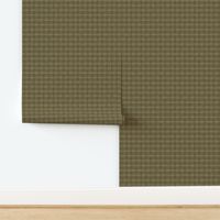 Boho double dotted square windowpane small scale classic monochromatic beige white and dark brown on olive green