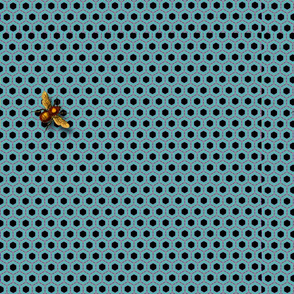 Blue Honeycomb with Bee