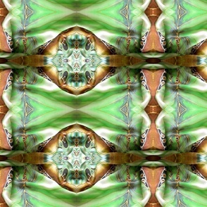 Green and Golden Brown Abstract Design