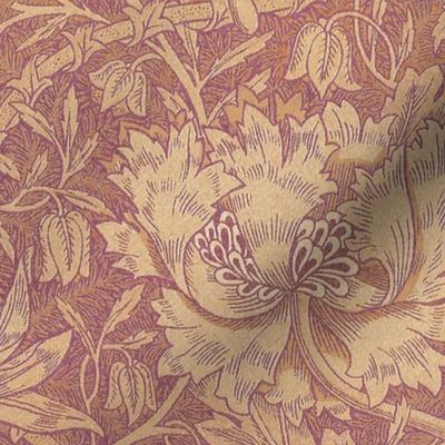 William Morris tribute-Honeysuckle mink jewel earthy floral tonal botanical