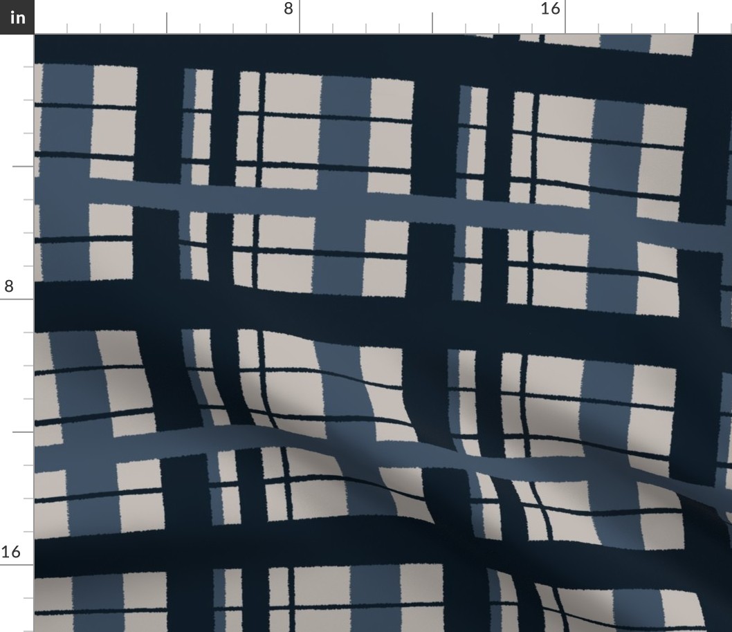 Timeless plaid / ikat indigo