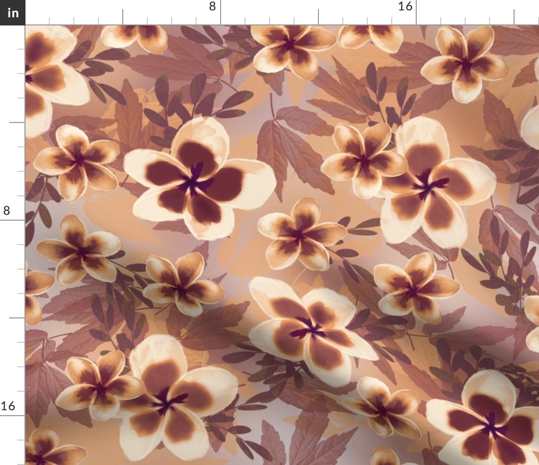 Frangipani Floral Chocolate Caramel Large