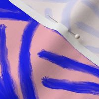 Brush strokes Scallop - Pink and Cobalt Blue