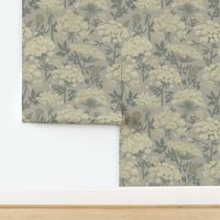 Bohemian Elegance Floral - Queen Ann Lace Flowers In Taupe Large