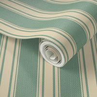 Ticking Stripe (Medium) - Light Tan on Vintage Green