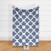 damask motif indigo