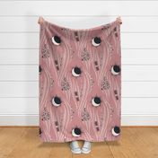 Bohemian Poetry- Pink Clay Linen Black- Large Scale