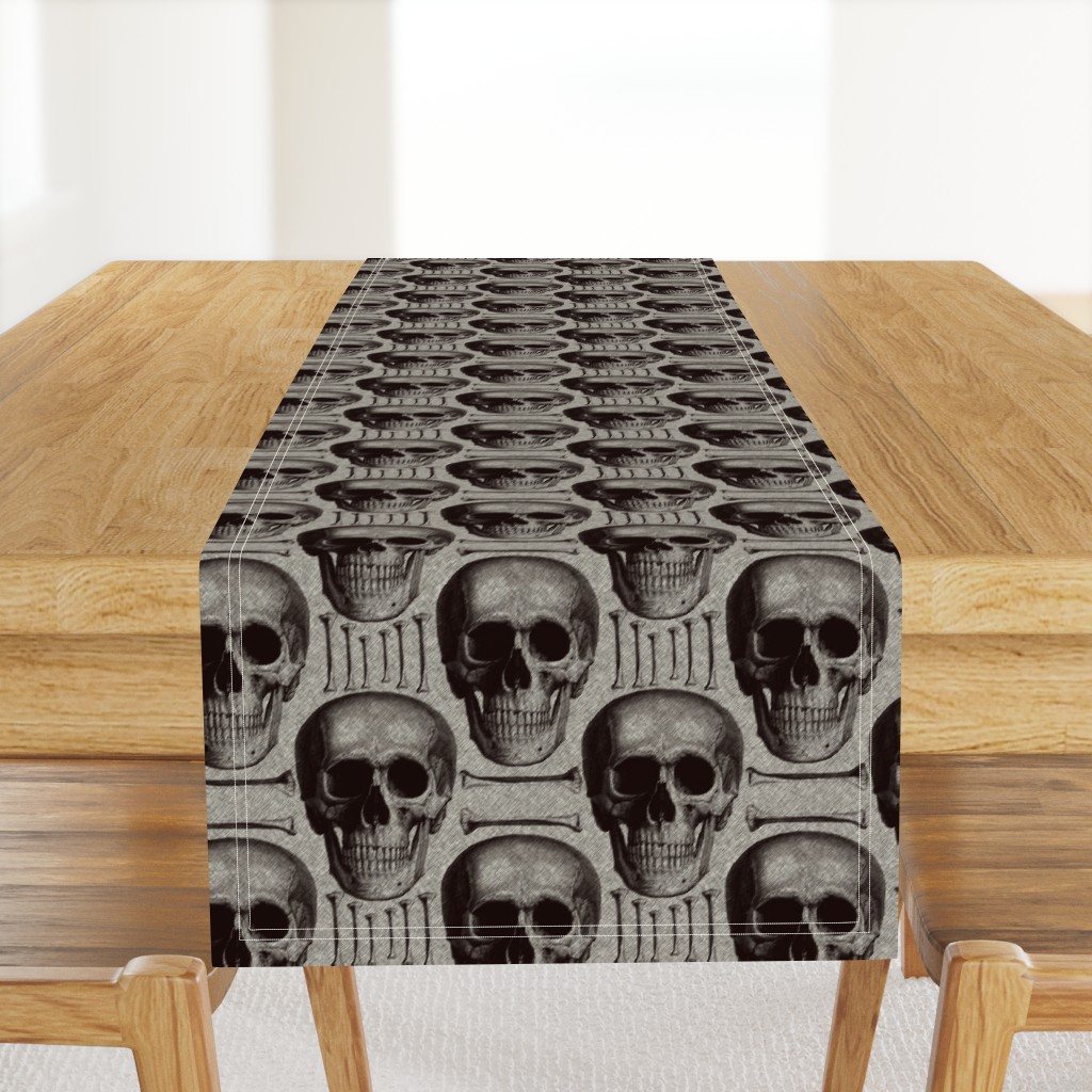 Burlap skulls&bones medium