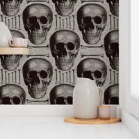 burlap skulls&bones large