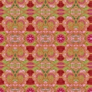 Faded Pink and Green Abstract Weave