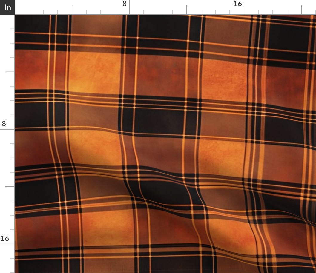 Black & Burnt Orange Plaid - large