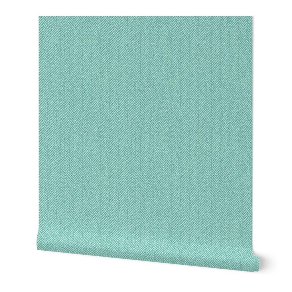 Large Faux Herringbone (half inch vertical stripes) - light blue and teal