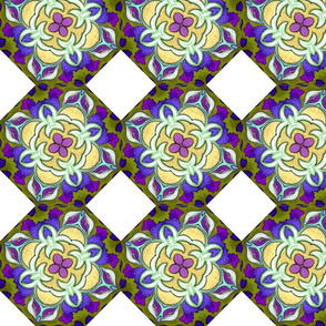 Foxy European Purple Gold Floral Mandala-ed