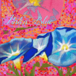 Morning Glories in Pink and Blue-Floral Collection by Susi Franco