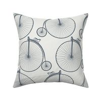 Penny-farthing - Needle Point Navy Blue & White - Vintage Victorian Bicycle