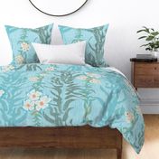 Ocean Blue Tropical Floral