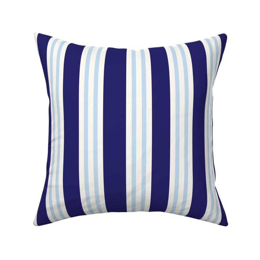 french provincial Pajama Cabana Stripe Coastal Cottage - Cobalt Blue