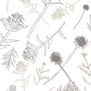 Minimal Wildflowers Tranquil Floral Soft Tones