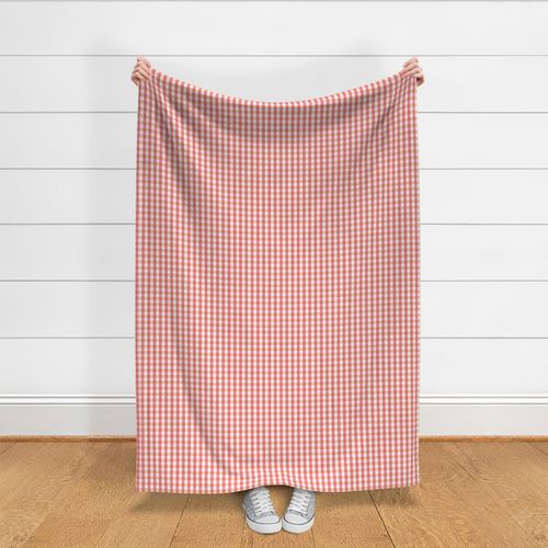 Traditional Gingham Checks in Coral Pink Yellow Small 1/2" Checks