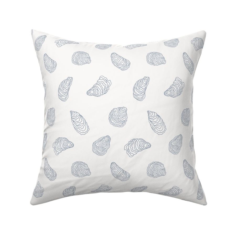 Minimalist Hand Drawn Cool Blue Grey Oysters - Coastal and Nautical - Small