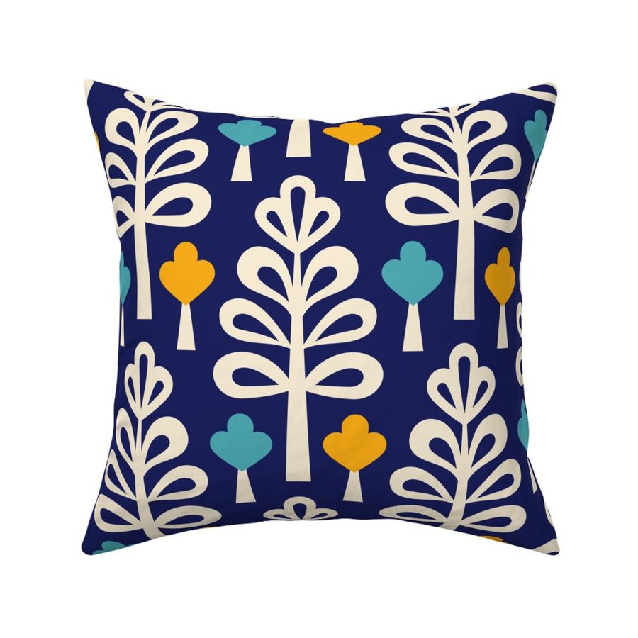 3281 B Medium - graphic geometric scandi retro trees leaves autumn