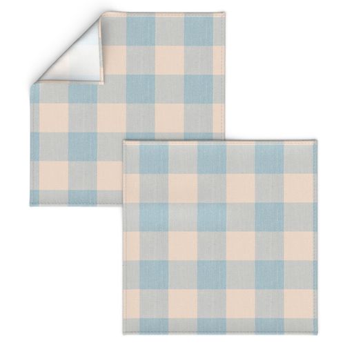 Gingham Check Plaid (3" squares) - Ballet Pink & French Blue