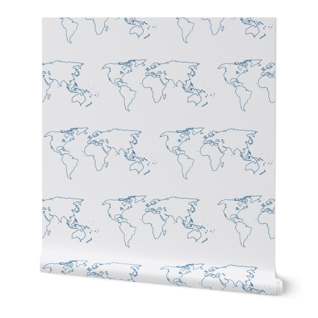 world map blue on white