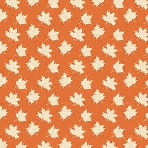 Maple Leaves - Cream Leaves on Orange