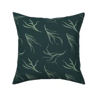 Refined Coastal Medium Kelp - Multidirectional - Dark Green Background