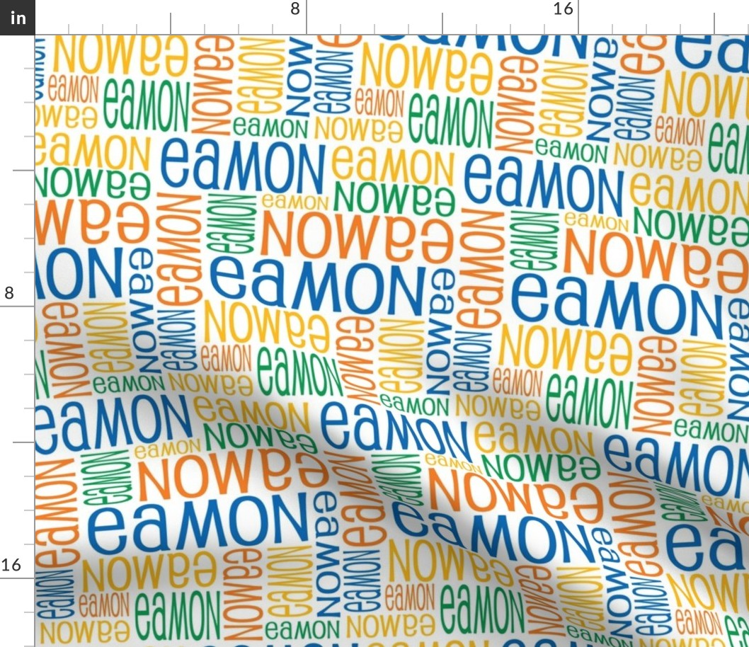 Personalised Fabric - Blue, Green, Orange, Yellow