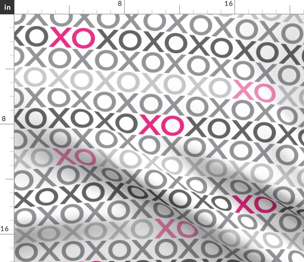 XOXO : grey + pink : big